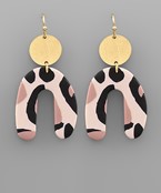  Arch Shape Abstract Clay Disk Earrings