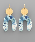  Arch Shape Abstract Clay Disk Earrings