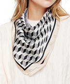  3D Multi Square Print Silky Bandana