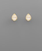  CZ Teardrop Studs 