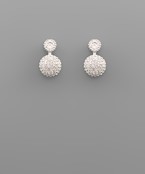  CZ Fireball & Crystal Earrings