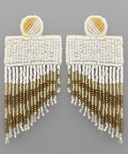  Bead Square & Tassel Earrings