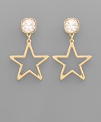  Star Dangle Crystal Earrings