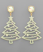  Crystal Glitter Christmas Tree Earrings