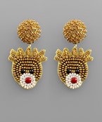  Rudolph & Crystal Dome Earrings