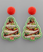  Multi Bead Christmas Tree Earrings
