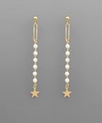  Pearl Row Star Earrings
