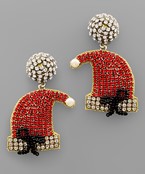  Crystal Santa Hat Earrings