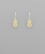  Brass Pineapple Filigree Earrings
