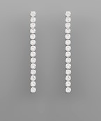  3mm CZ Row Drop Earrings