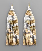  Triangle Seed Bead Tassel Earrings
