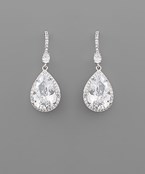  CZ Teardrop Dangle Earrings