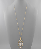 Snake Print Marquise Necklace