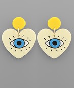  3D Print Evil Eye Heart Earrings