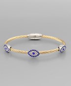  Evil Eye Crystal Cable Bracelet