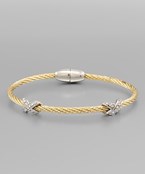  CrissCrossed Crystal Cable Bracelet