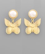  Butterfly Pearl Earrings