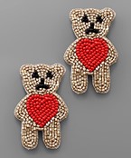  Seed Bead Teddy Bear Earrings