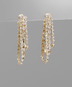  3 Crystal Row Front & Back Earrings
