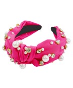  Pearl & Crystal Studded Knotted Headband