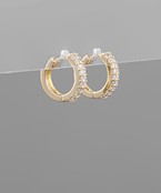  2 Row CZ Huggie Hoops