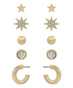  5 Set Star & Round Earrings