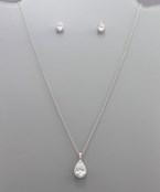  CZ T-Drop Necklace