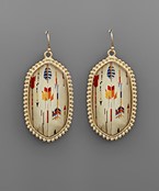  Arrow Patterned Hexagon Earrings