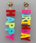  HAPPY BIRTHDAY Letter Earrings