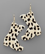 Leopard Print Leather Boots Earrings
