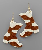  Cow Print Leather Boots Earrings