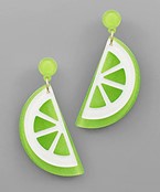  Acrylic Lime Slices Earrings