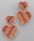  Two Heart Crystal Earrings