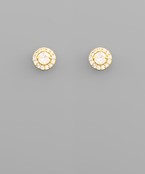  CZ Gold Dipped Crystal Studs