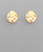 Cow Print Disk Studs
