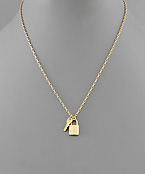  Brass Lock & key Necklace