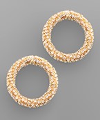  35mm Crystal Beaded Circle Earrings