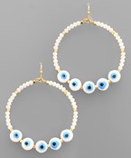  Evil Eye Beads Circle Earrings
