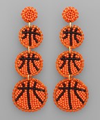  3 Tier Basketball Beads Earrings