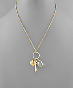 Key & Bead Charm Necklace