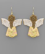  Bead & Sequin Angel Earrings