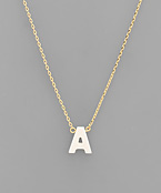 Shell Initial Brass Necklace