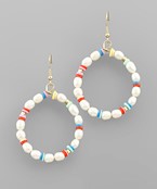  Pearl & Rubber Beads Circle Earrings