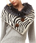  Faux Trim Zebra Triangle Scarf