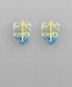  Resin Leaf Studs 