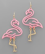  Rubber Coat Flamingo Earrings