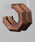  Polygon Shape Wood Earrings