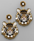  Tiger Theme Beaded Earrings