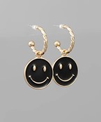  Smile Face Twisted Hoops
