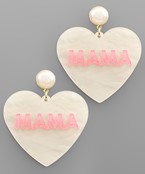  MAMA Heart & Pearl Earrings